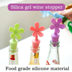 Flower Silicone Wine Stopper, Reusable Bottle Cork Plug