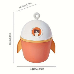 Small Rocket Clamshell Wastebasket Desktop Trash Can