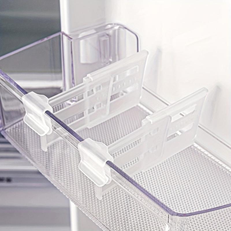 8pcs Adjustable Fridge Space Allocator Divider for Beverages & Sauces