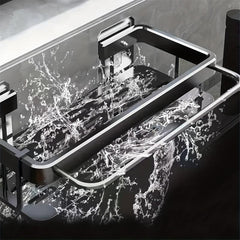 Wall-mounted Kitchen Storage Rack with Drain Basket