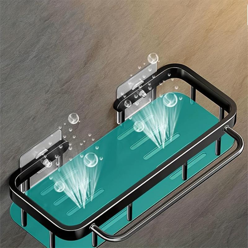Wall-mounted Kitchen Storage Rack with Drain Basket