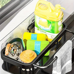Wall-mounted Kitchen Storage Rack with Drain Basket