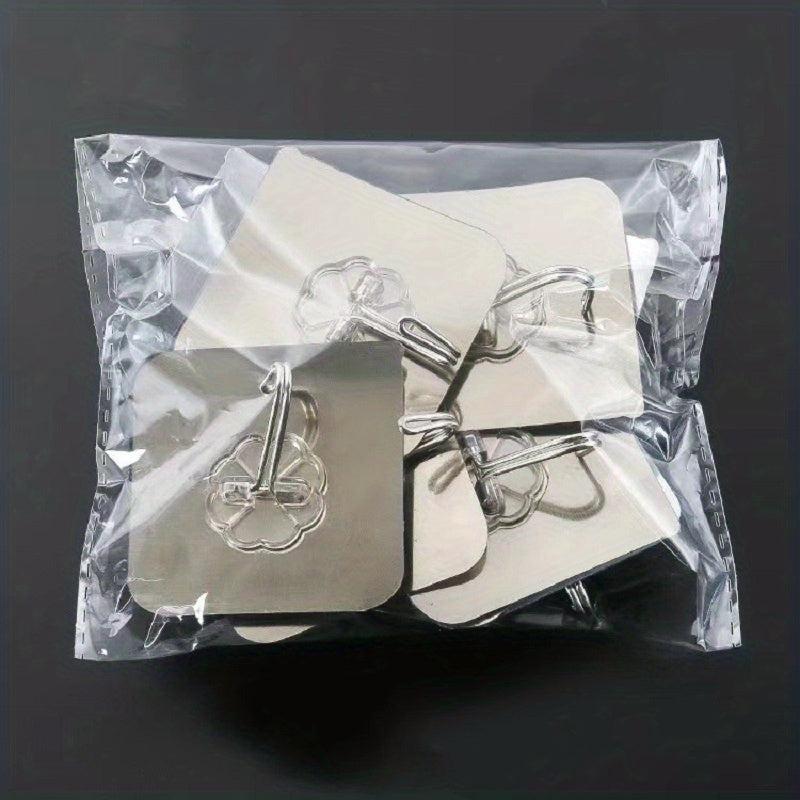 10pcs Transparent Self-adhesive Bathroom Kitchen Door Back Hook
