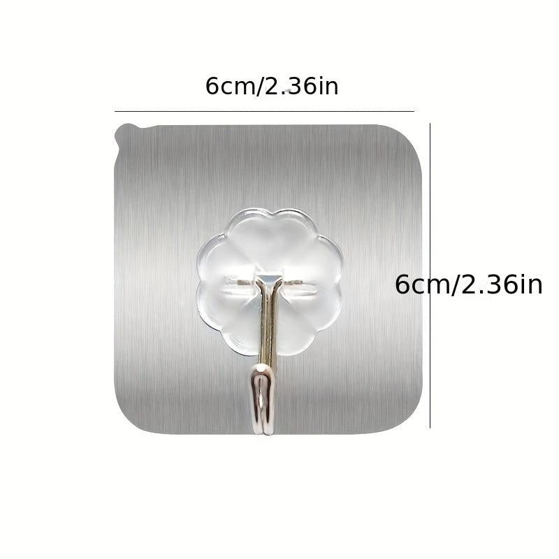 10pcs Transparent Self-adhesive Bathroom Kitchen Door Back Hook