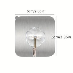 10pcs Transparent Self-adhesive Bathroom Kitchen Door Back Hook