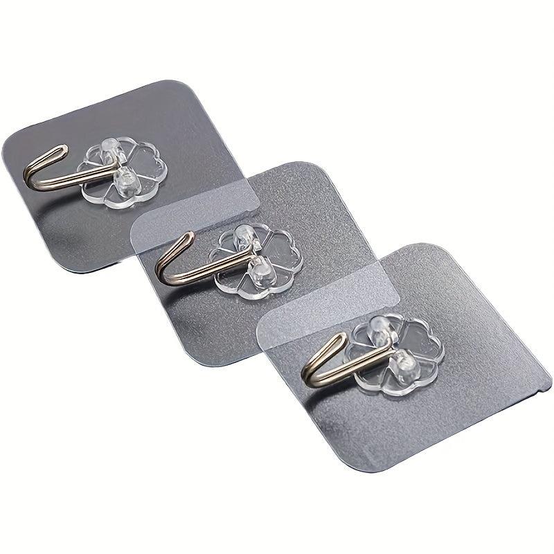10pcs Transparent Self-adhesive Bathroom Kitchen Door Back Hook