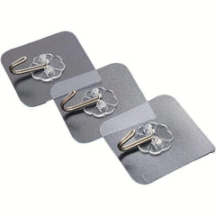 10pcs Transparent Self-adhesive Bathroom Kitchen Door Back Hook