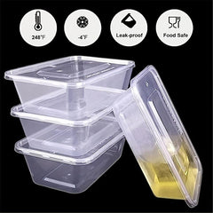 Plastic Food Storage Containers with Lids - Microwavable - 10/20/50pcs