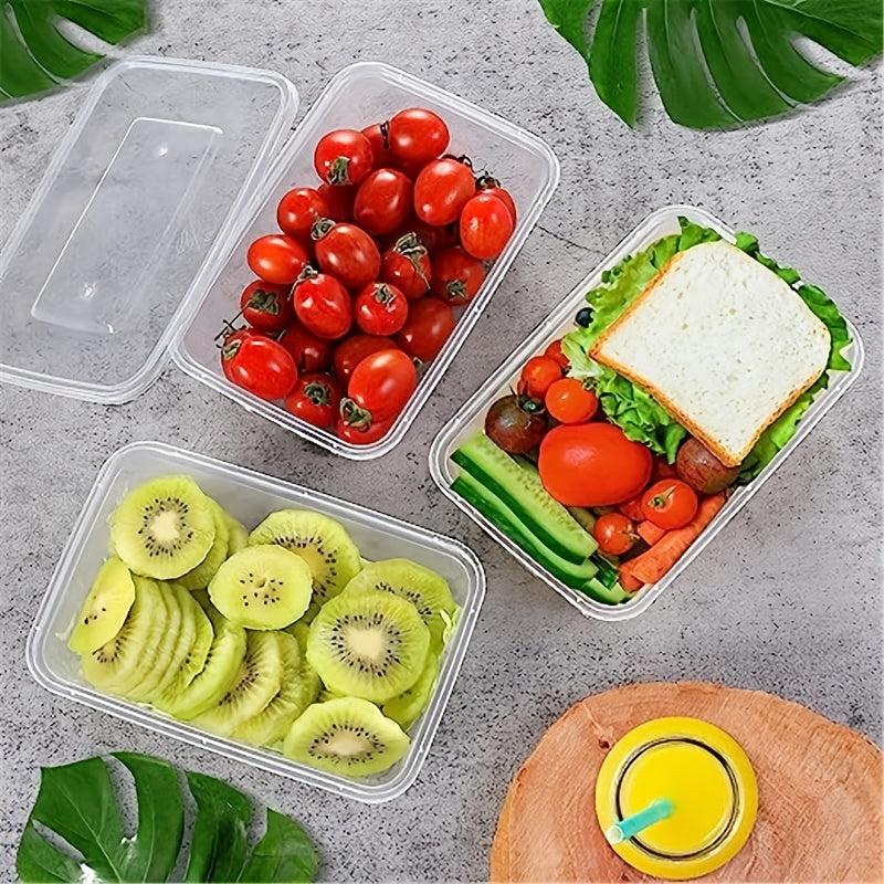 Plastic Food Storage Containers with Lids - Microwavable - 10/20/50pcs