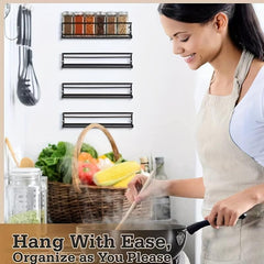 4 Tier Spice Rack Wall Mount Organizer for Cabinet