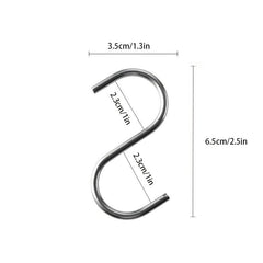 10pcs S Hooks Stainless Steel Heavy Duty Hanging Hooks Kitchen Utensils