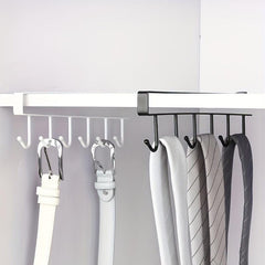 6 Hook Under Cabinet Coffee Mug Rack Holder Organizer Kitchen Storage Hooks