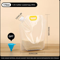 5pcs Foldable Sealed Food Storage Bags with Lids