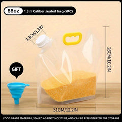 5pcs Foldable Sealed Food Storage Bags with Lids