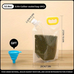 5pcs Foldable Sealed Food Storage Bags with Lids