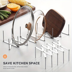 Stainless Steel Folding Pot Lid Rack for Ribs, Roast Meat - Multifunctional