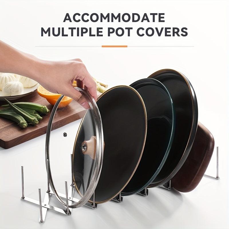 Stainless Steel Folding Pot Lid Rack for Ribs, Roast Meat - Multifunctional