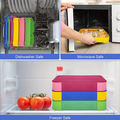 Leakproof Square Lunch Box w/ Microwave Heating Divided Bento Box Spoon Fork
