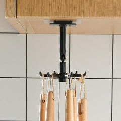 360 Degree Rotating 6 Claw Rack Organizer Self Adhesive Towel Rack