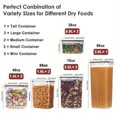 9pc Airtight Food Containers Set BPA-Free for Dry Food
