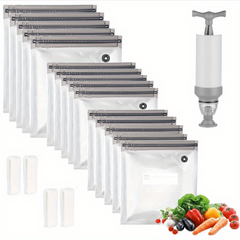15pcs Reusable Vacuum Food Bags Pump Sealing Clips for Preservation