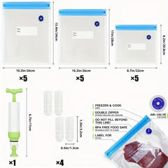 15pcs Reusable Vacuum Food Bags Pump Sealing Clips for Preservation