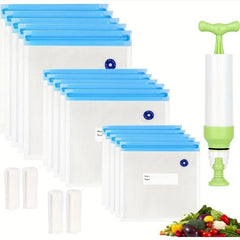 15pcs Reusable Vacuum Food Bags Pump Sealing Clips for Preservation