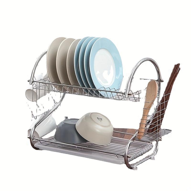 Kitchen Dish Drain Rack with Chopstick Cage - Drying and Draining Essential