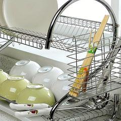 Kitchen Dish Drain Rack with Chopstick Cage - Drying and Draining Essential