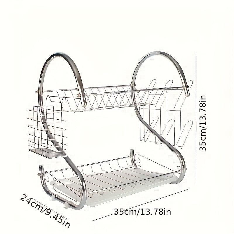 Kitchen Dish Drain Rack with Chopstick Cage - Drying and Draining Essential