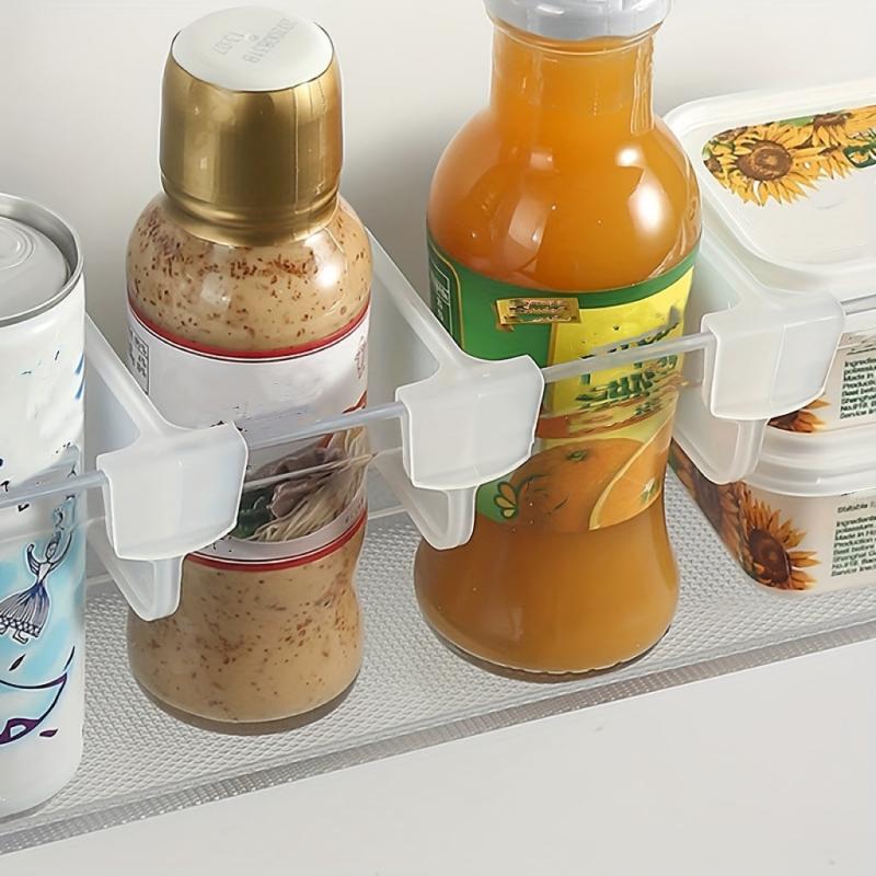 4pcs Fridge Space Allocator Divider Clip Adjustable Retractable Divider Plate