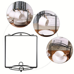 Hanging Cup Holder Coffee Cup Holder with 6 Discs and 6 Cup Bracket