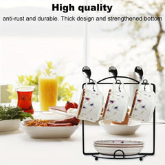 Hanging Cup Holder Coffee Cup Holder with 6 Discs and 6 Cup Bracket
