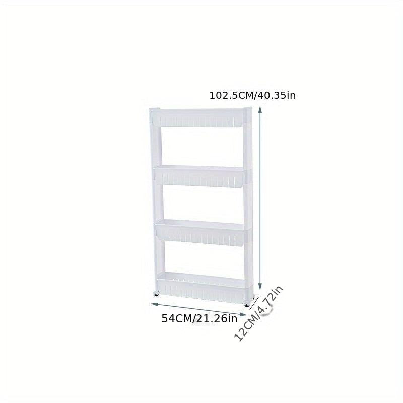 Slim Storage Organizer Shelf w/Wheels for Fridge & Kitchen Accessories