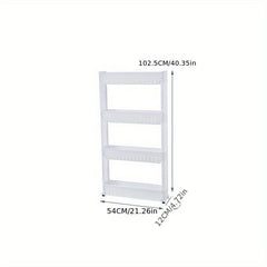 Slim Storage Organizer Shelf w/Wheels for Fridge & Kitchen Accessories