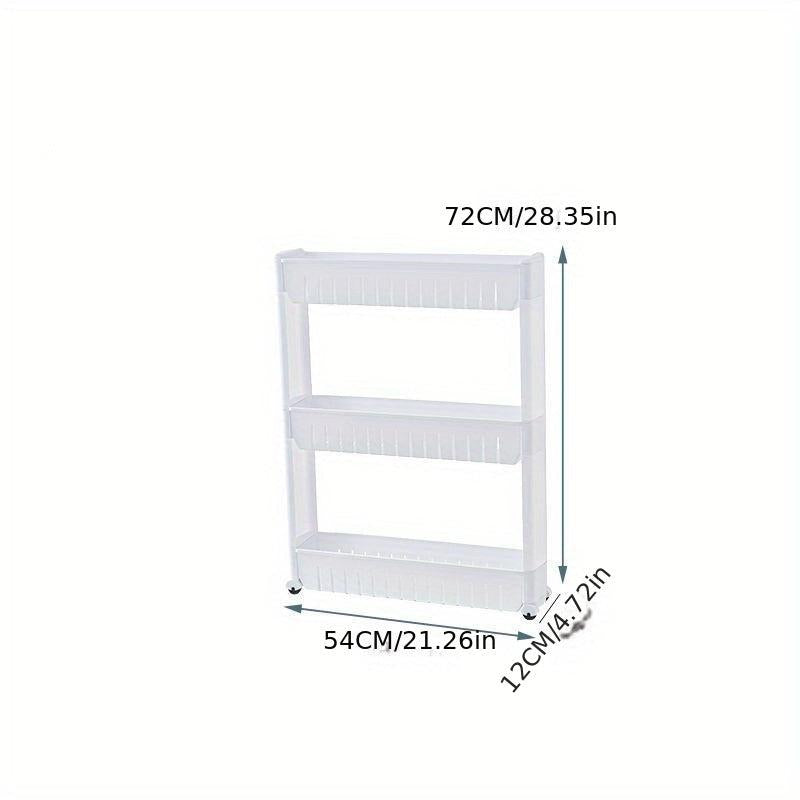 Slim Storage Organizer Shelf w/Wheels for Fridge & Kitchen Accessories