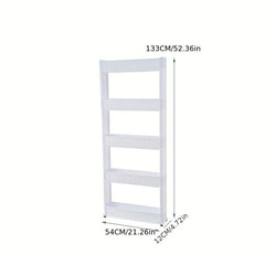 Slim Storage Organizer Shelf w/Wheels for Fridge & Kitchen Accessories