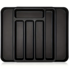 1pc Expandable Drawer Flatware Organizer 3 In 1 Cutlery Organizer
