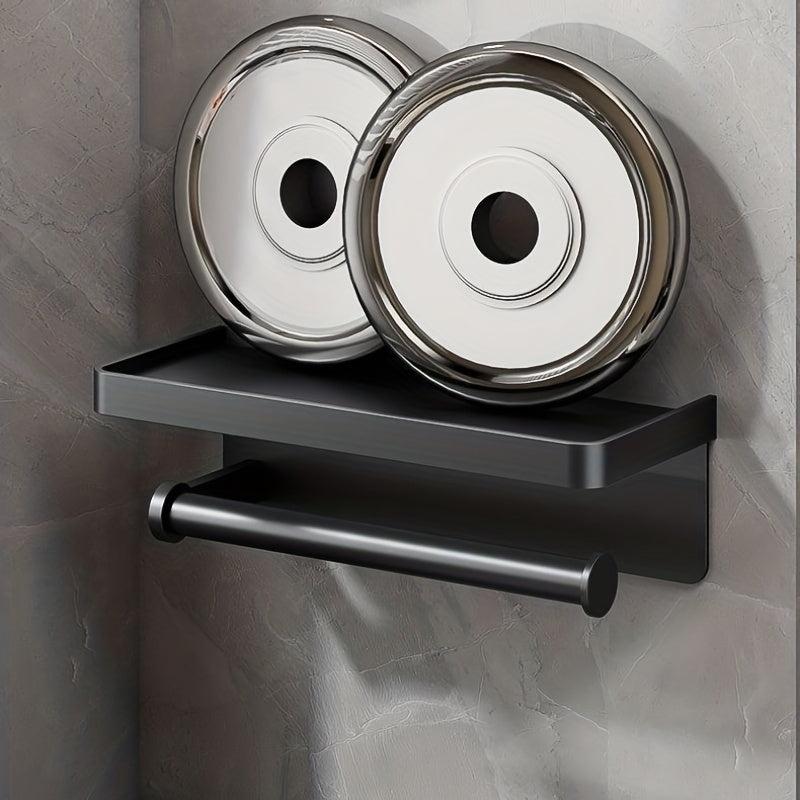 Wall Mounted Spice Rack With Shelf Condiment Storage Towel Rail
