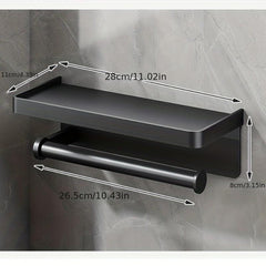 Wall Mounted Spice Rack With Shelf Condiment Storage Towel Rail