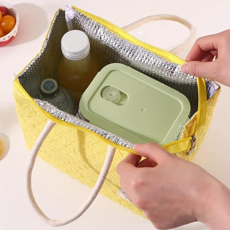 Insulated Lunch Box Bag Bento Handbag Waterproof Student Meal Bag