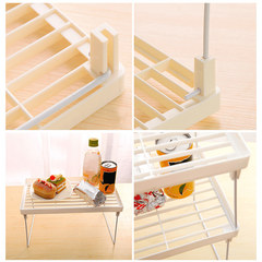 1pc Foldable Storage Rack Shelf Stackable Kitchen and Bathroom Organizer