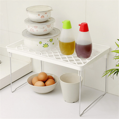 1pc Foldable Storage Rack Shelf Stackable Kitchen and Bathroom Organizer