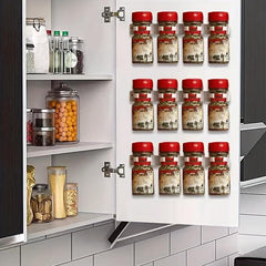 1pc Spice Clips Holder Cabinet Organizer 5 Spice Jars Pantry Inside Cabinet