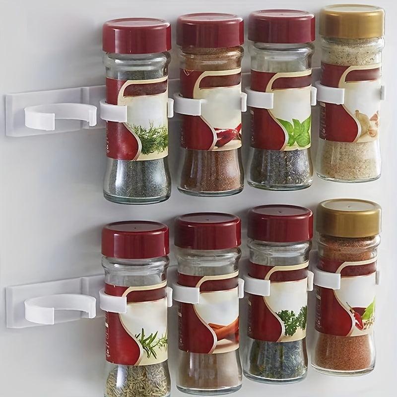 1pc Spice Clips Holder Cabinet Organizer 5 Spice Jars Pantry Inside Cabinet