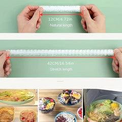 50 pcs Reusable Silicone Food Storage Covers for Bowls Plates Dishes