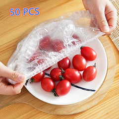 50 pcs Reusable Silicone Food Storage Covers for Bowls Plates Dishes