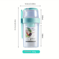 Double Layer Breakfast Salad Cup With Lid & Fork