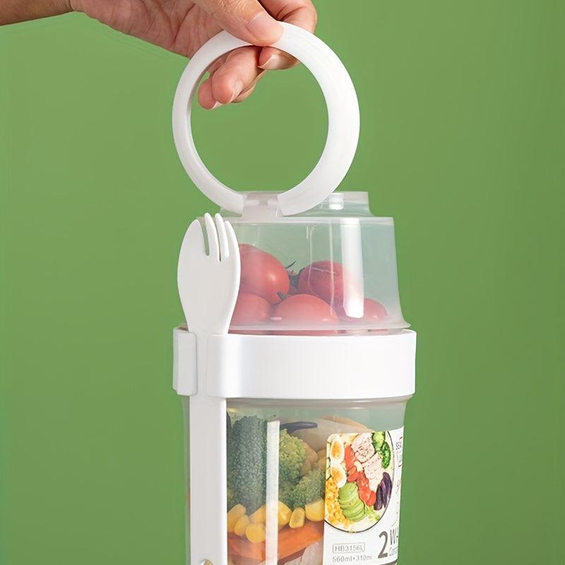 Double Layer Breakfast Salad Cup With Lid & Fork