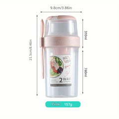 Double Layer Breakfast Salad Cup With Lid & Fork